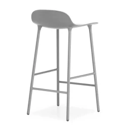 Form barstool metal legs, Grey