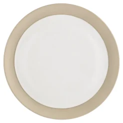 Fossil plate Ø26 cm, White