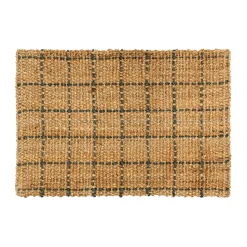 Freja doormat checked 60x90 cm, Natural-dark Grey