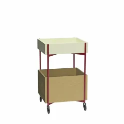 Fresh Rolling Cart 70 cm, Khaki-burgundy