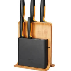 Functional Form knifeblock in bamboo with 5 knives, 6 pieces