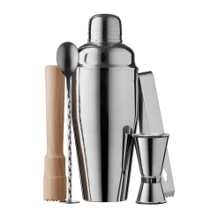 Funktion bar set 5 pieces, Stainless steel-beech