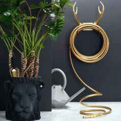 Garden Glory wall mount reindeer, Gold