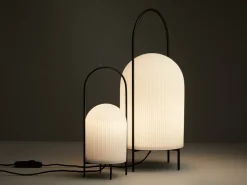 Ghost floor lamp, Black-white opal glass