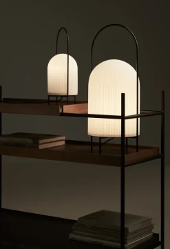 Ghost floor lamp, Black-white opal glass