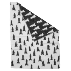 Gran brushed cotton kids blanket, white-black