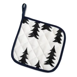 Gran quilted oven mitt 21x21 cm, White-black