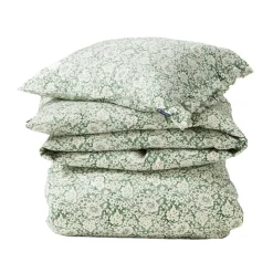 Green Floral Printed Cotton Sateen bed set, 50x60 cm, 220x220 cm