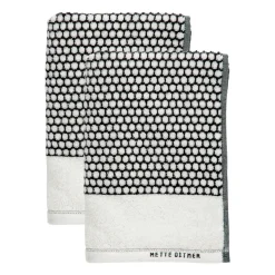 Grid guest towel 38x60 cm 2 pack, Black-off white