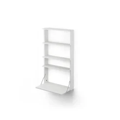 Gridlock - M1-A4-0-D shelf with writing table, White stained Ash