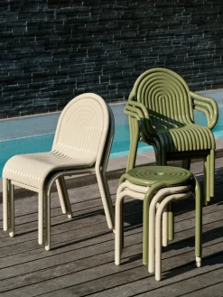 Groove stool 45 cm, Putty