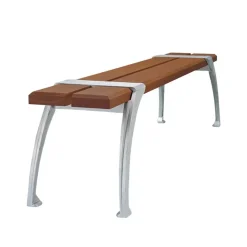 Haga bench, Mahogany oil, raw aluminum stand