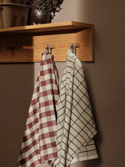 Hale kitchen towel 50x70 cm, Cinnamon-grey green