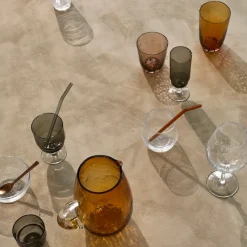 Hammered drinking glass 33.5 cl, brown