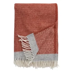 Harald wool throw 130x200 cm, Rust-grey