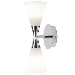 Harlekin duo wall lamp, chrome-white