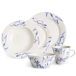 Havspil plate 28 cm 4-pack, blue-white