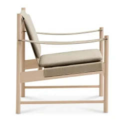 HB lounge chair, White oiled maple-canvase nature