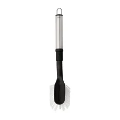 Heirol dish brush with replaceable head, Black-stainless steel