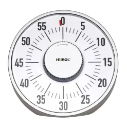 Heirol large magnetic timer, White-stainless steel