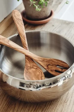 Heirol salad cutlery olive wood 2-pieces, 30 cm
