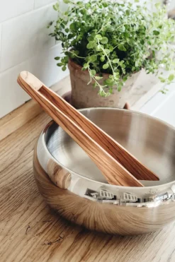 Heirol serving tongs olive wood, 30 cm