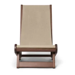 Hemi lounge chair, Dark stained, natural