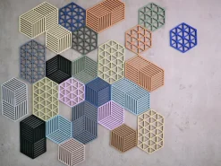 Hexagon trivet, Fog blue