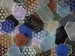 Hexagon trivet, Fog blue