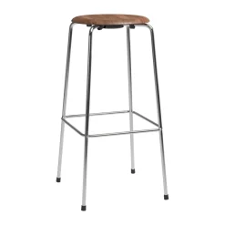 High Dot bar stool, Walnut-chrome