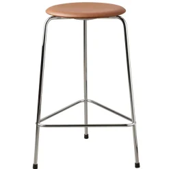 High Dot stool leather, walnut