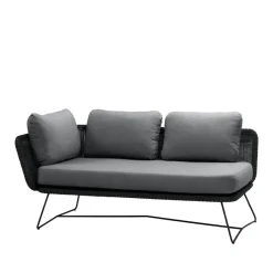Horizon modular sofa, Cane-Line Natté grey, right, black frame