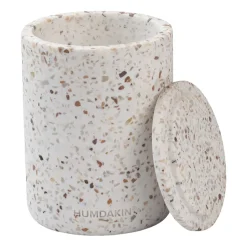 Humdakin Terrazzo vase with lid Ø10 cm, Red/Beige