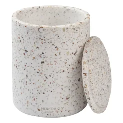 Humdakin Terrazzo vase with lid Ø13 cm, Red/Beige