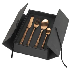 Hune cutlery 16 pcs, copper hammered