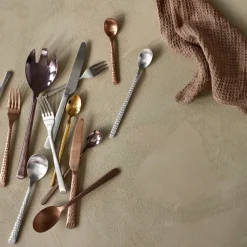 Hune cutlery 16 pcs, copper hammered