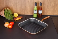 Hâws Santo hybrid coating grill pan 28 cm, Rose Gold