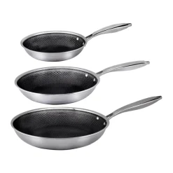 Hâws Santo hybrid coating frying pan set 3 pieces, Stainless steel