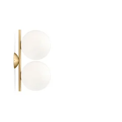 IC lights C/W1 Double wall lamp, Brushed brass, opal