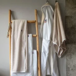 Icons Original Striped bath towel 100x150 cm, white-tan