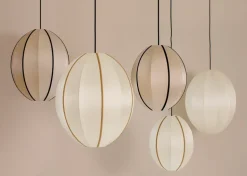 Indochina Classic Oval S lamp shade, Offwhite-amber