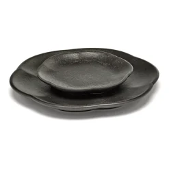 Inku ridged plate S 8.9 cm, Black