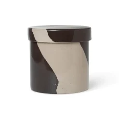 Inlay storage jar Ø14.5 cm, Sand-brown