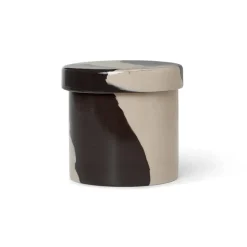 Inlay storage jar Ø9.8 cm, Sand-brown