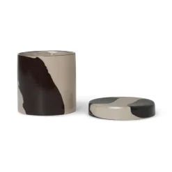 Inlay storage jar Ø9.8 cm, Sand-brown