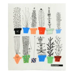 Italiensk flower shelf dish cloth 18x20 cm, Multi