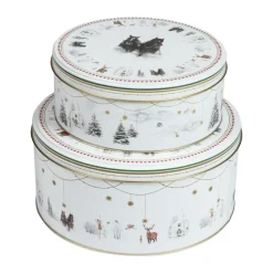 Julemorgen Story Cookie Jar 2 Pieces, White-multi