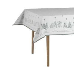 Julemorgen tablecloth, White-green, 140x240 cm
