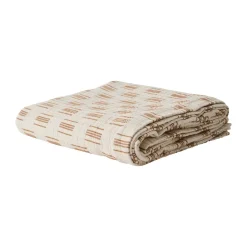 Julien bedspread 180x260 cm, Off-white-rust red