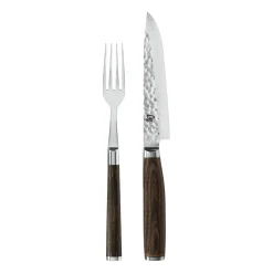 Kai Shun Premier knife & fork set, Chrome-brown